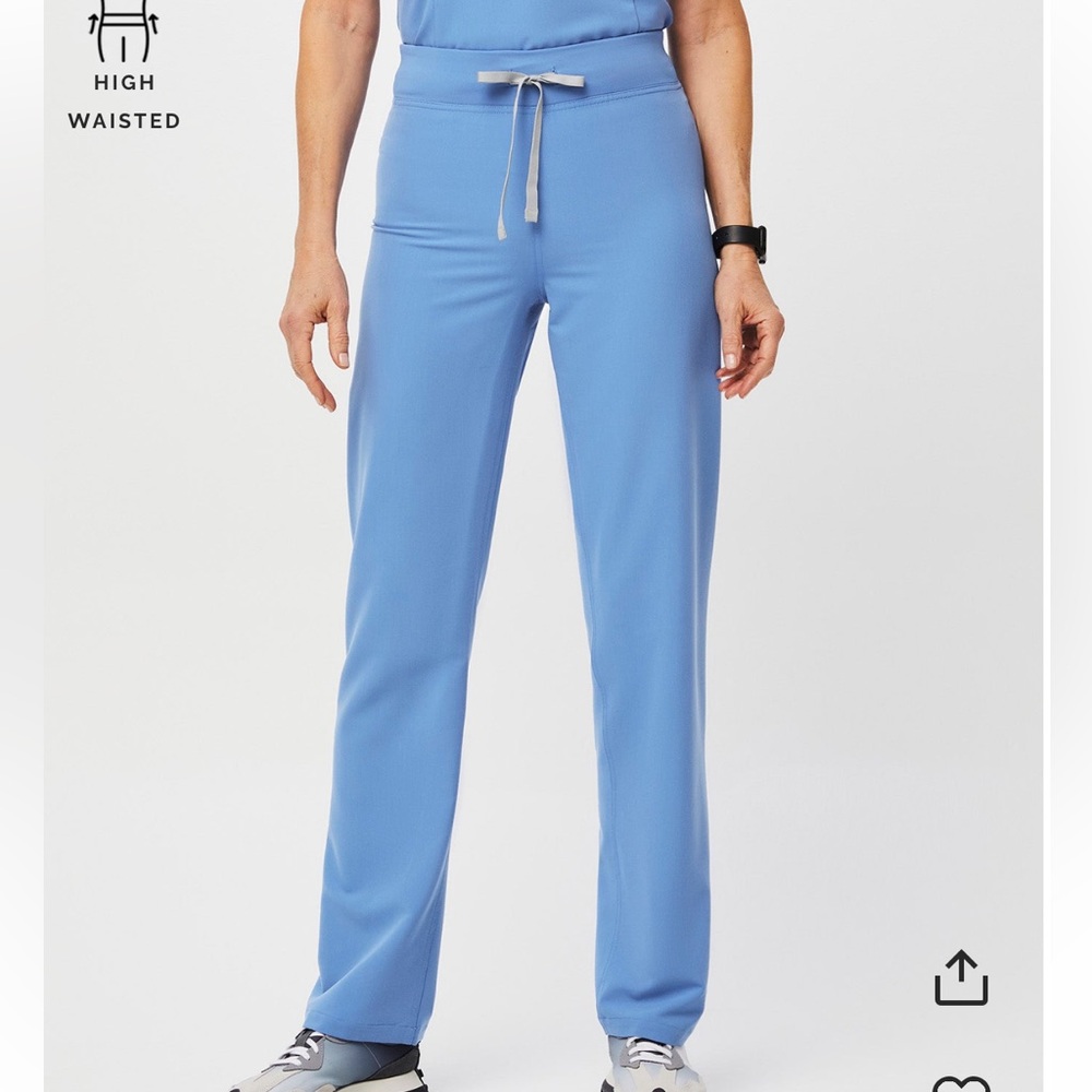 FIGS XSP high waisted Livingston pant - ceil blue